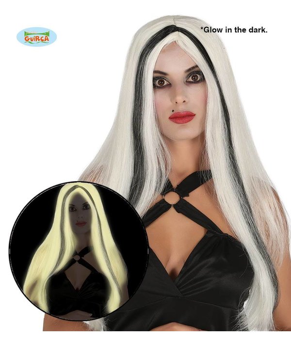 Glow in the dark heksen pruik