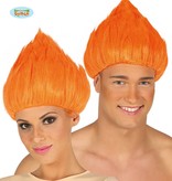 Oranje kabouter pruik