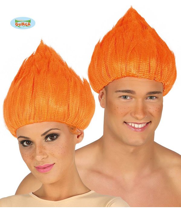 Oranje kabouter pruik