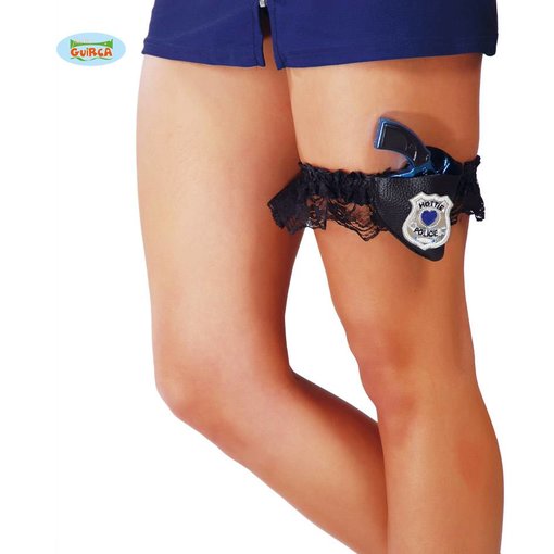 Kousenband met politie pistool