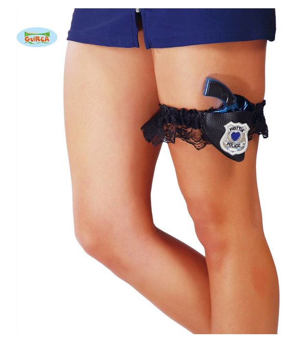 Kousenband met politie pistool
