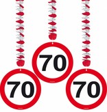 Hangdecoratie verkeersbord '70'