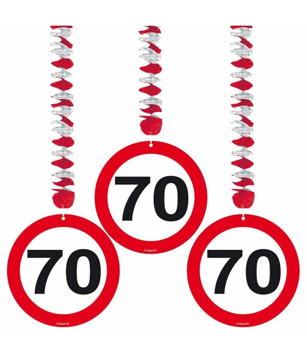 Hangdecoratie verkeersbord '70'