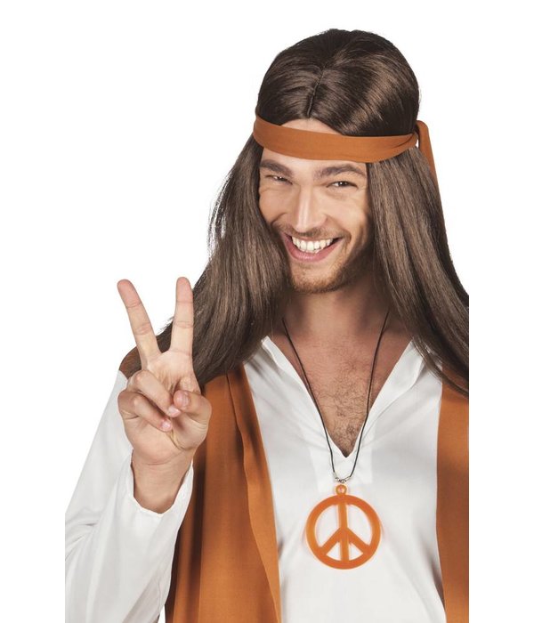 Hippie ketting fluor oranje