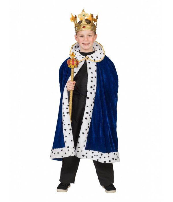 Koningsmantel kind blauw
