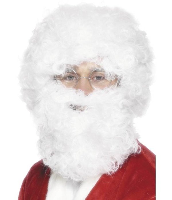 Kerstmannen pruik met baard