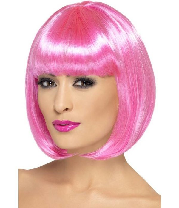 Partyrama pruik roze kort