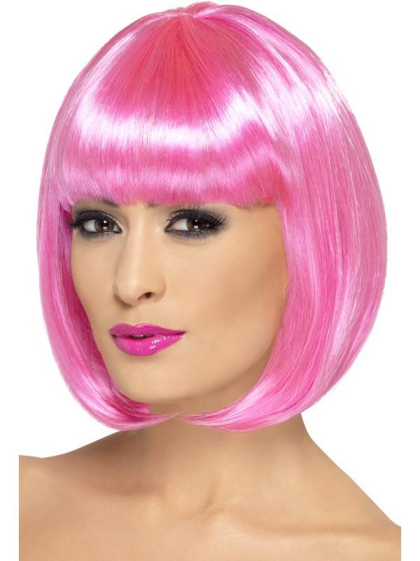 Partyrama pruik roze kort afbeelding