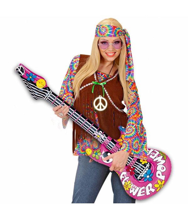 Opblaasbare hippie gitaar 105 cm