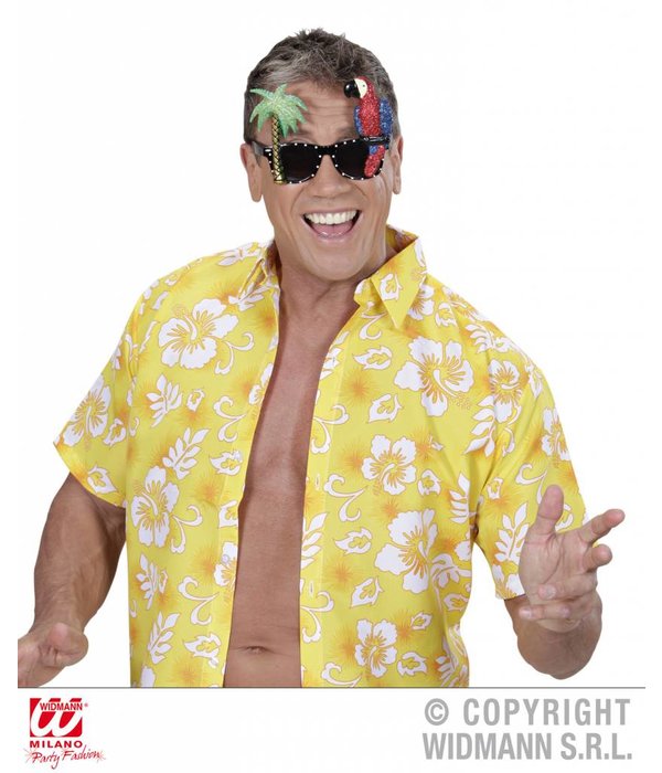 Bril papegaai en palmboom