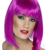 Pruik Glam neon paars