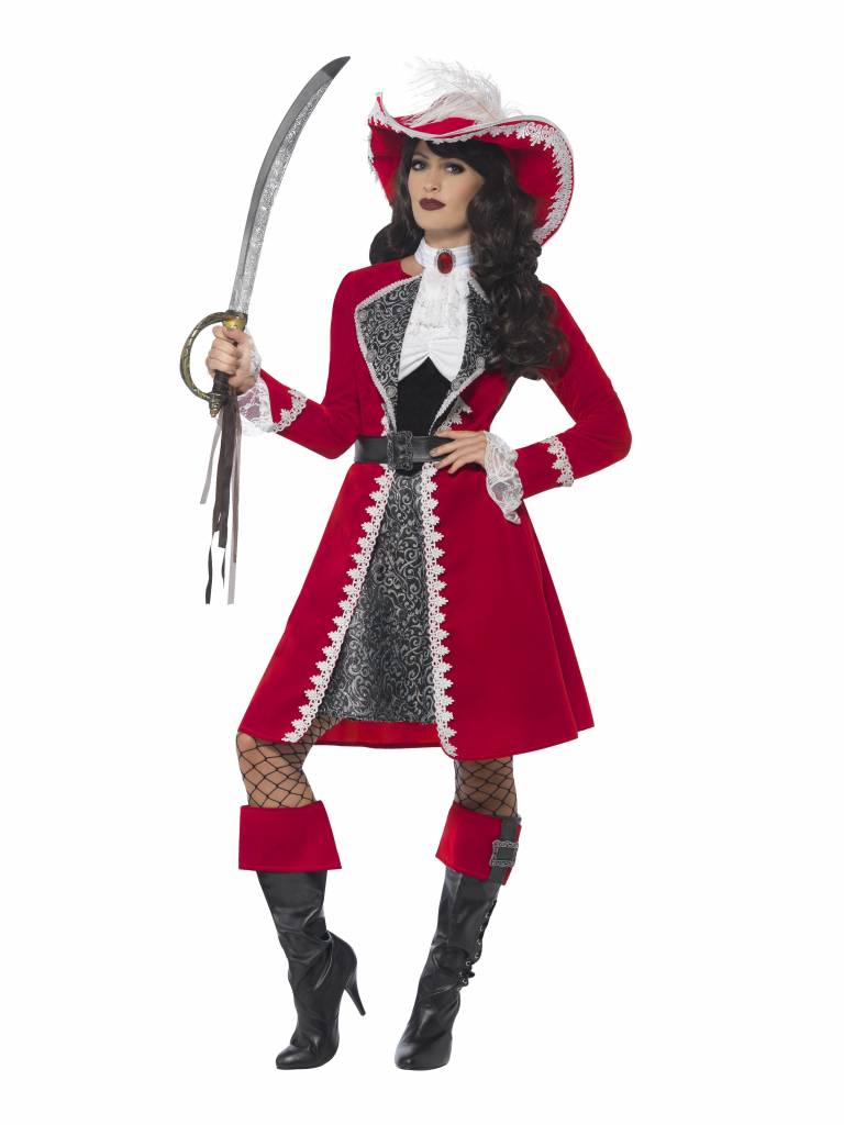Piratenjurk Rood Luxe Dame afbeelding