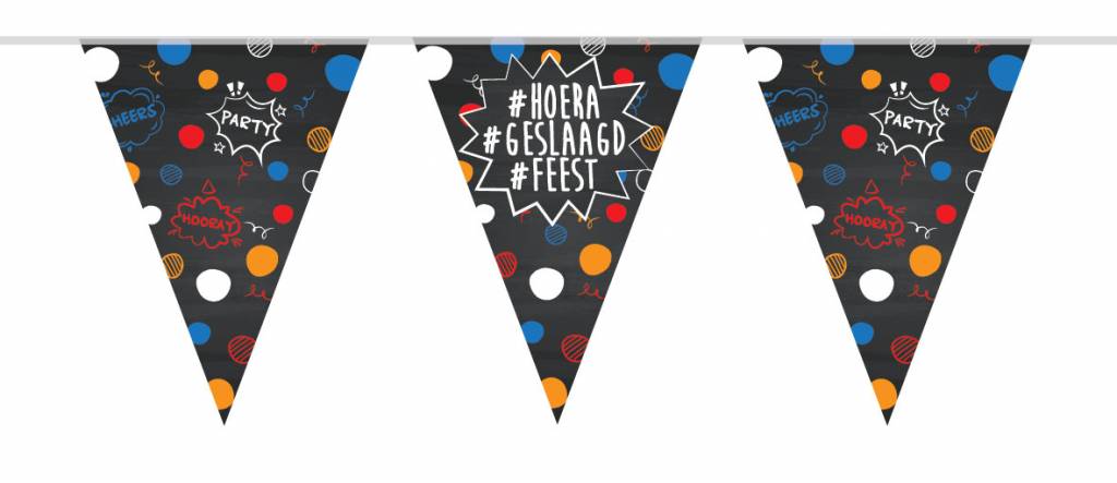 Vlaggenlijn Geslaagd Hoera afbeelding