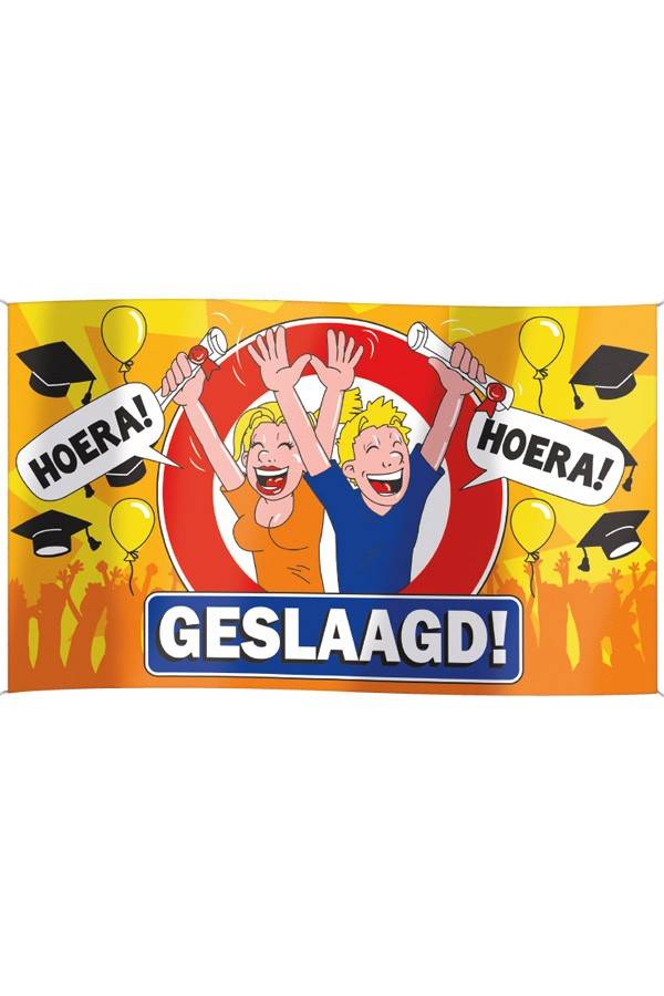 Geslaagd vlag 100x150cm afbeelding