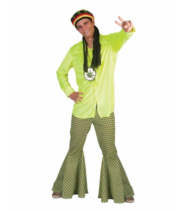 Groene hippie broek man