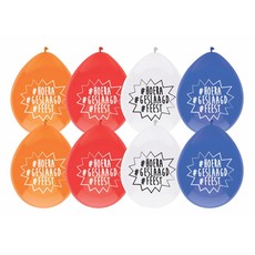 Ballonnen Geslaagd 4 kleuren 8st