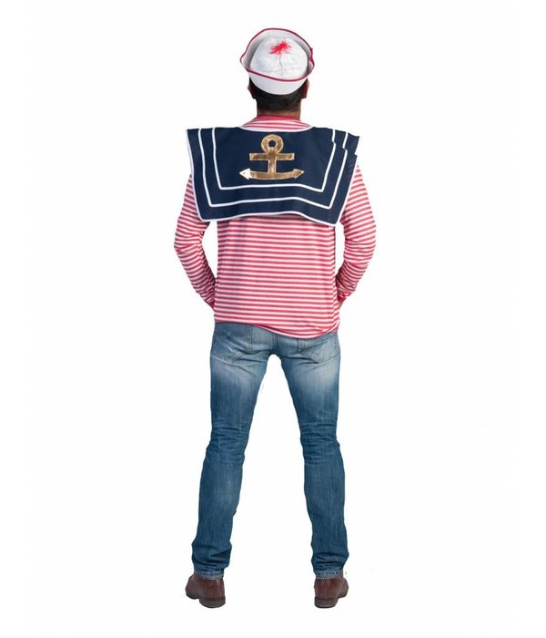 Matrozen kraag blauw/wit