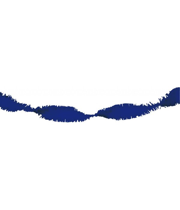 Blauwe Crepe Papier Slinger 6 meter