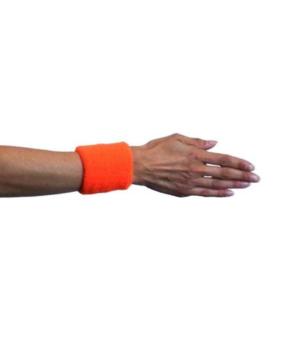 Polsband neon oranje 2 stuks