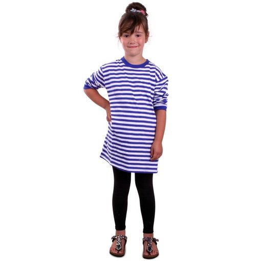 Dorus trui kind blauw/wit lange mouw