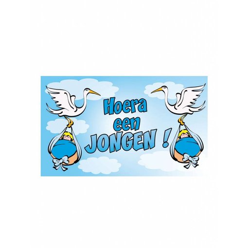 Vlag 90x150cm 'hoera een jongen'