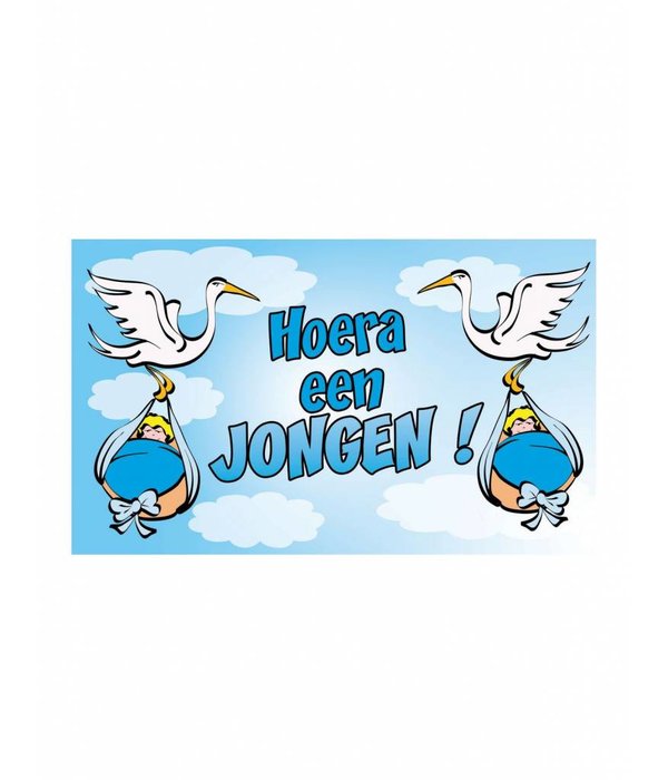 Vlag 90x150cm 'hoera een jongen'