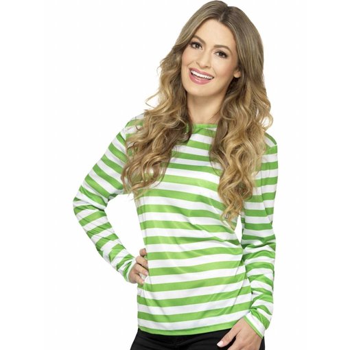 Gestreepte shirt groen/wit