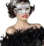 Masker met veren zilver