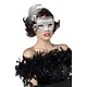Masker met veren zilver