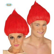 Trollen pruik rood