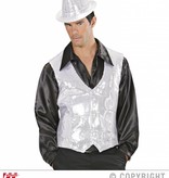 Glittervest zilver man