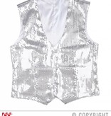Glittervest zilver man