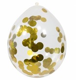 Confetti ballon met gouden confetti - 4 stuks
