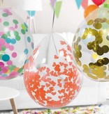 Confetti ballon met gouden confetti - 4 stuks