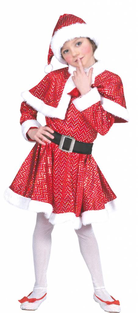 Glitter Kerstmeisje kostuum afbeelding