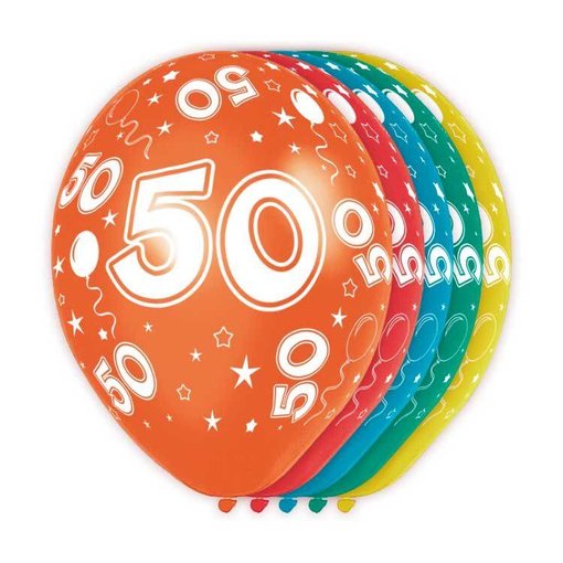Verjaardag ballonnen 50 jaar (5st)