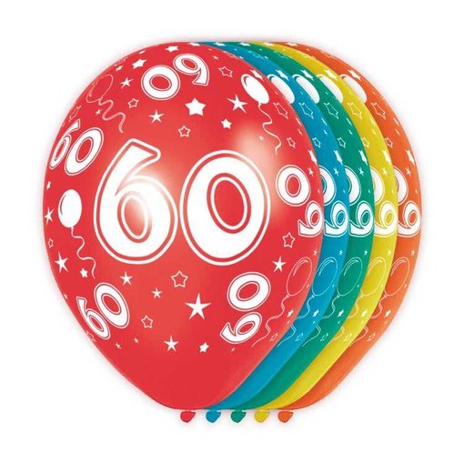 Verjaardag ballonnen 60 jaar (5st)