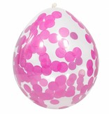 Confetti ballon met roze confetti - 4 stuks