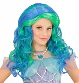 Zeemeermin pruik kind blauw/groen