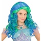 Zeemeermin pruik kind blauw/groen