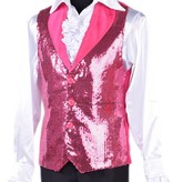Toppers Pailletten Gilet Roze Heren