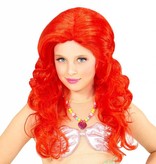 Zeemeermin pruik kind rood