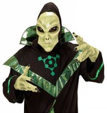 Alien masker met zwarte kap en bolle ogen kind