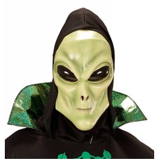 Alien masker met zwarte kap en bolle ogen kind