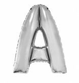 Folieballon zilver letter 'A' Groot