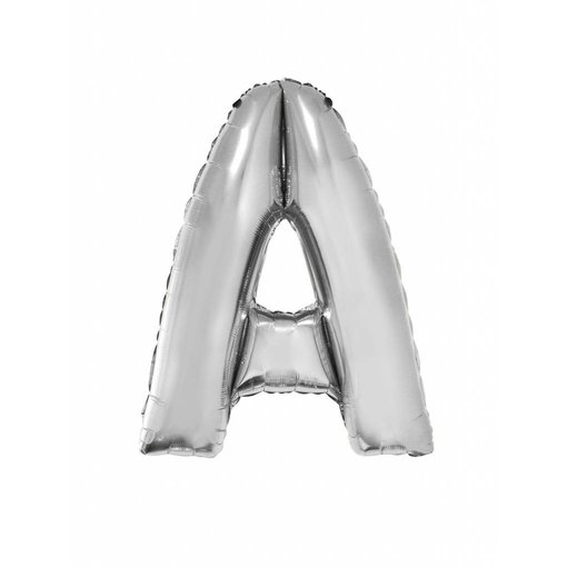 Folieballon zilver letter 'A' Groot