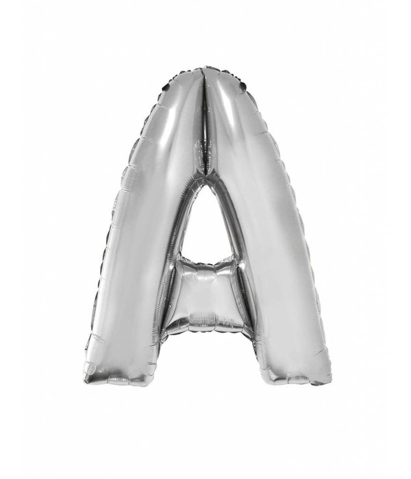 Folieballon zilver letter 'A' Groot