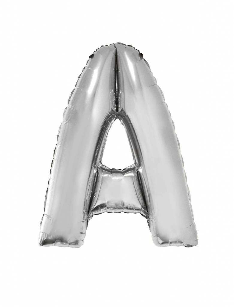 Folieballon zilver letter &apos;A&apos; Groot afbeelding