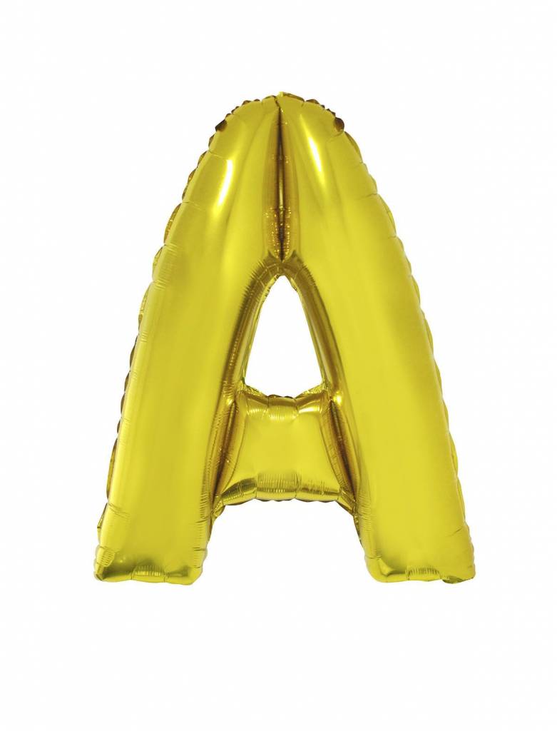 Folieballon goud letter &apos;A&apos; groot afbeelding