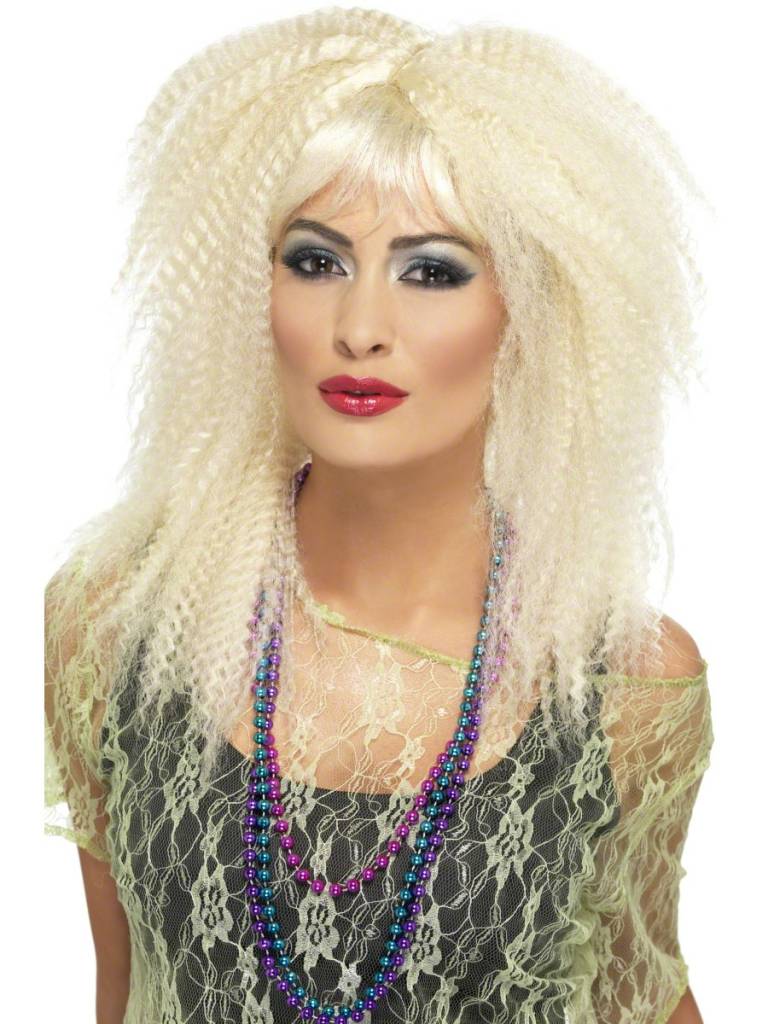 Jaren 80 pruik blond afbeelding